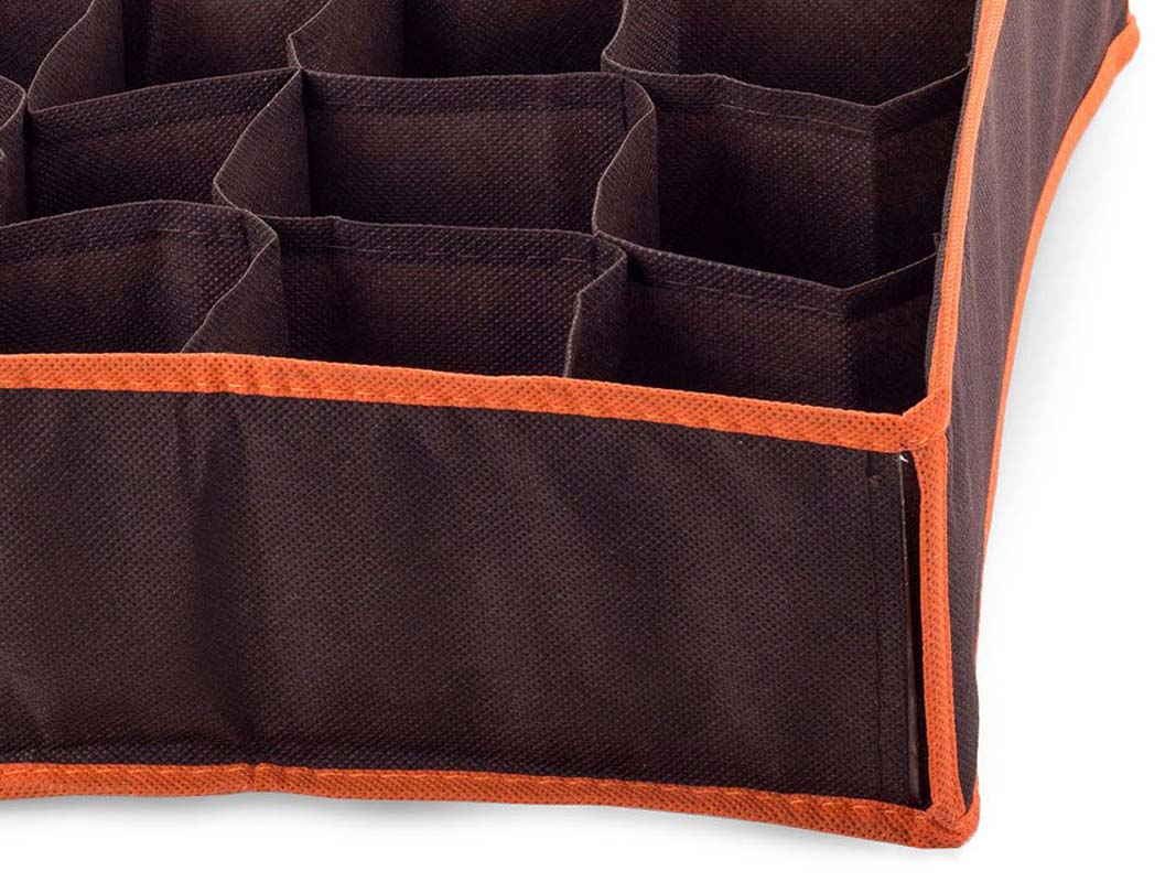 Förvaringslåda till garderob 16-fack 35x28x10cm – Brun - Bild 4