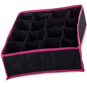 Förvaringslåda till garderob 16-fack 35x28x10cm – Svart