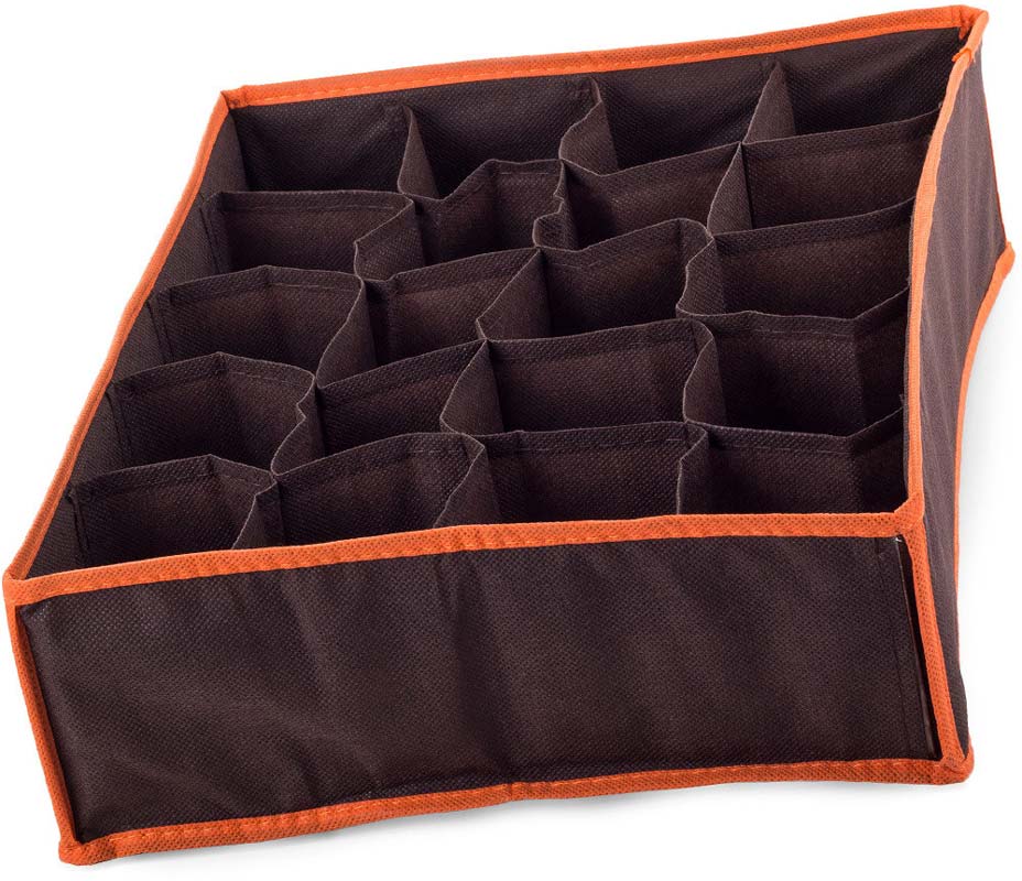 Förvaringslåda till garderob 20-fack 35x28x10cm – Brun - Bild 2