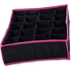 Förvaringslåda till garderob 20-fack 35x28x10cm – Svart