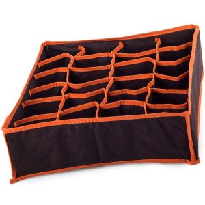 Förvaringslåda till garderob 24-fack 34x30x10cm – Brun