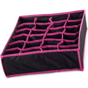 Förvaringslåda till garderob 24-fack 34x30x10cm – Svart