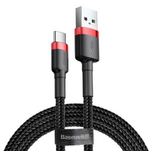 Cafule Kabel USB-C 3 m 2A – Svart/Röd