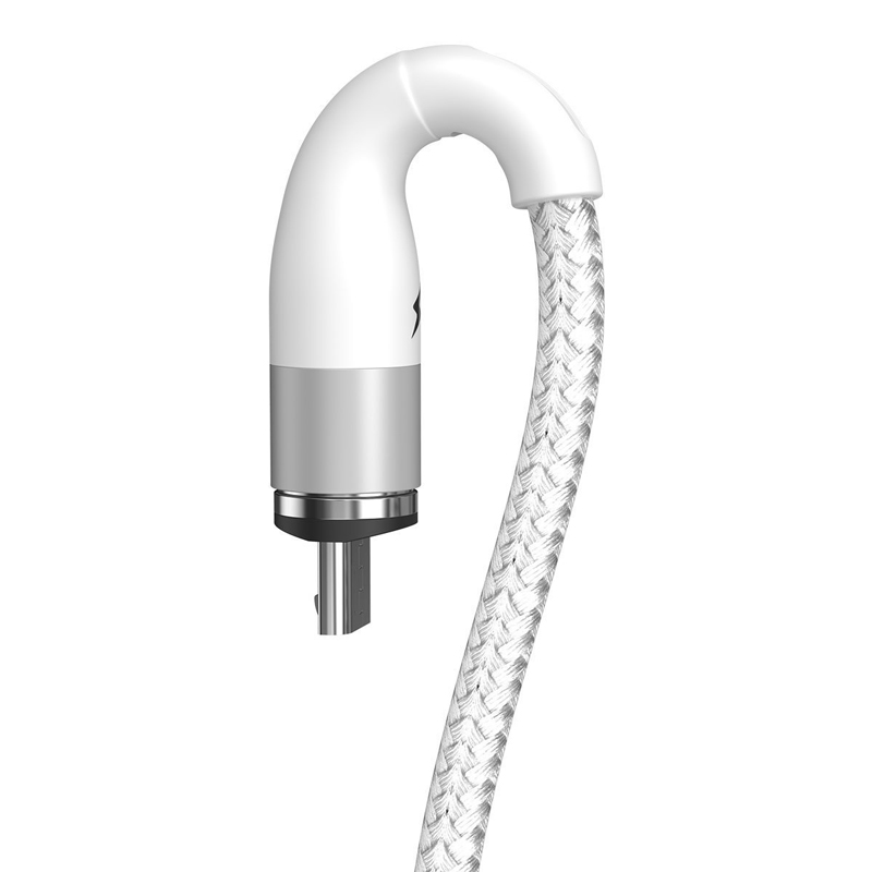 Magnetisk kabel USB till Micro USB 2.1A 1m – Vit - Bild 3
