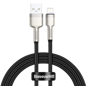 Cafule Kabel USB Lightning 2.4A 1m – Svart