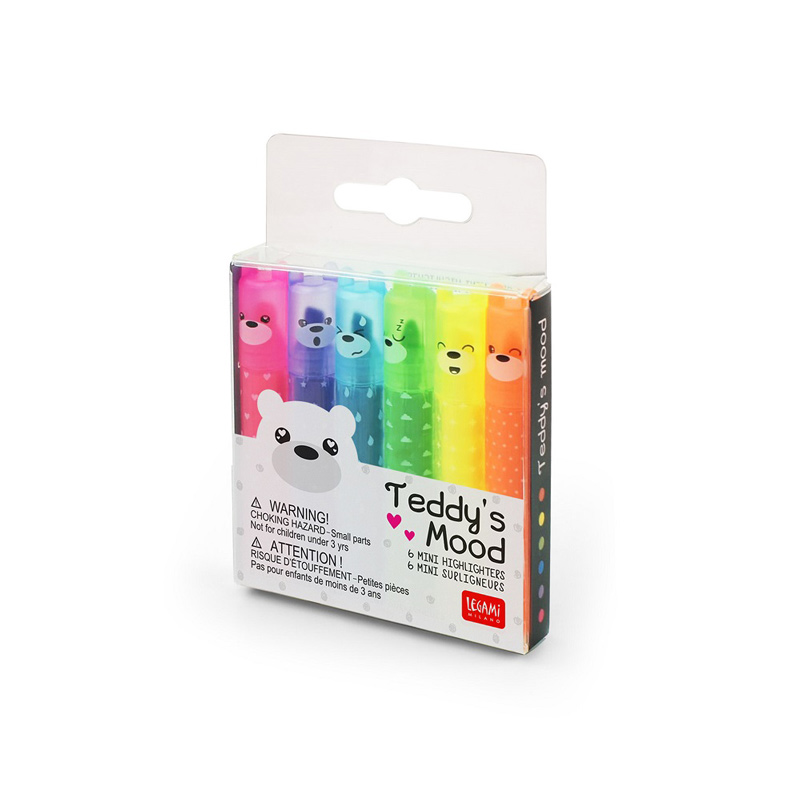 Teddy’s style 6-pack mini-highlighters med neonfärger