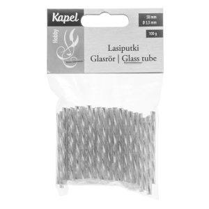 Hobby – Glaspärla Silver Spiral Rör – 50 st x 3,5mm