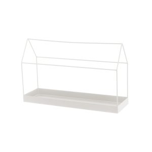 – Vit dekorativ hylla, husform