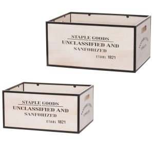 Förvaringslådor i metall & trä 2-pack