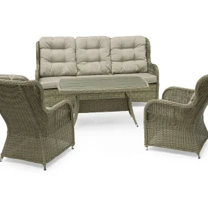Loungeset Lotus 2 fåtöljer, soffa & bord