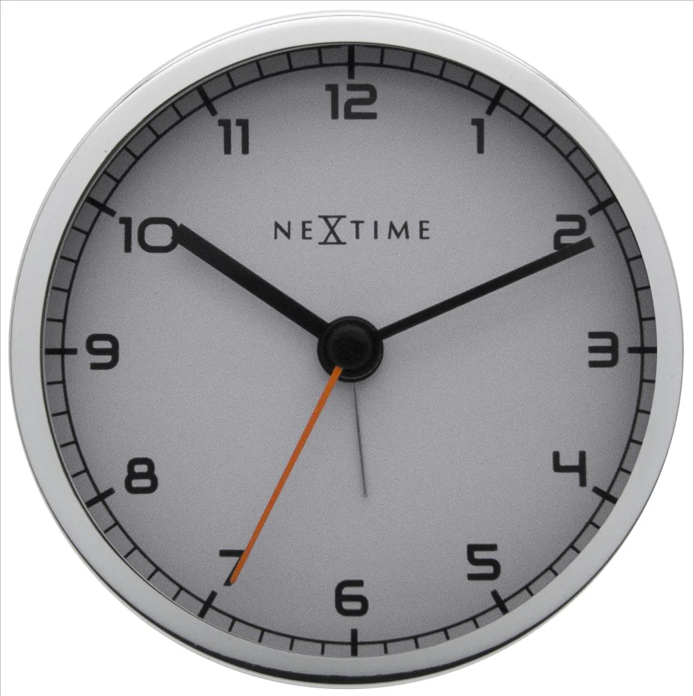 NeXtime Company Alarm Väckarklocka 9 cm Vit/Metall