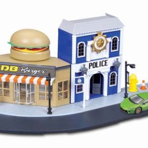 Lekset Stadsdel med Lamborghini bil