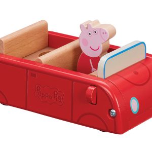 Lekset i trä – Röd bil med figur