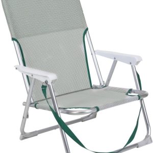 Strandstol alu vit/grön