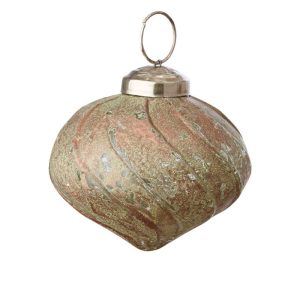 Julkula i Glas Edith Ø 7,5 cm 6-pack – Grön/koppar