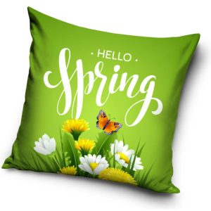 Hello Spring – Kuddfodral 40x40cm – Grön