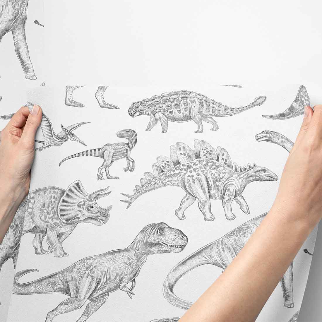 Dino tapet non-woven, vit - Bild 7