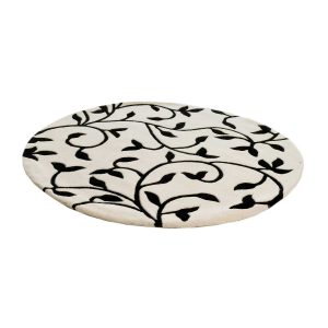 Etol Design Grow Ullmatta Rund 180 cm, Vit/Svart