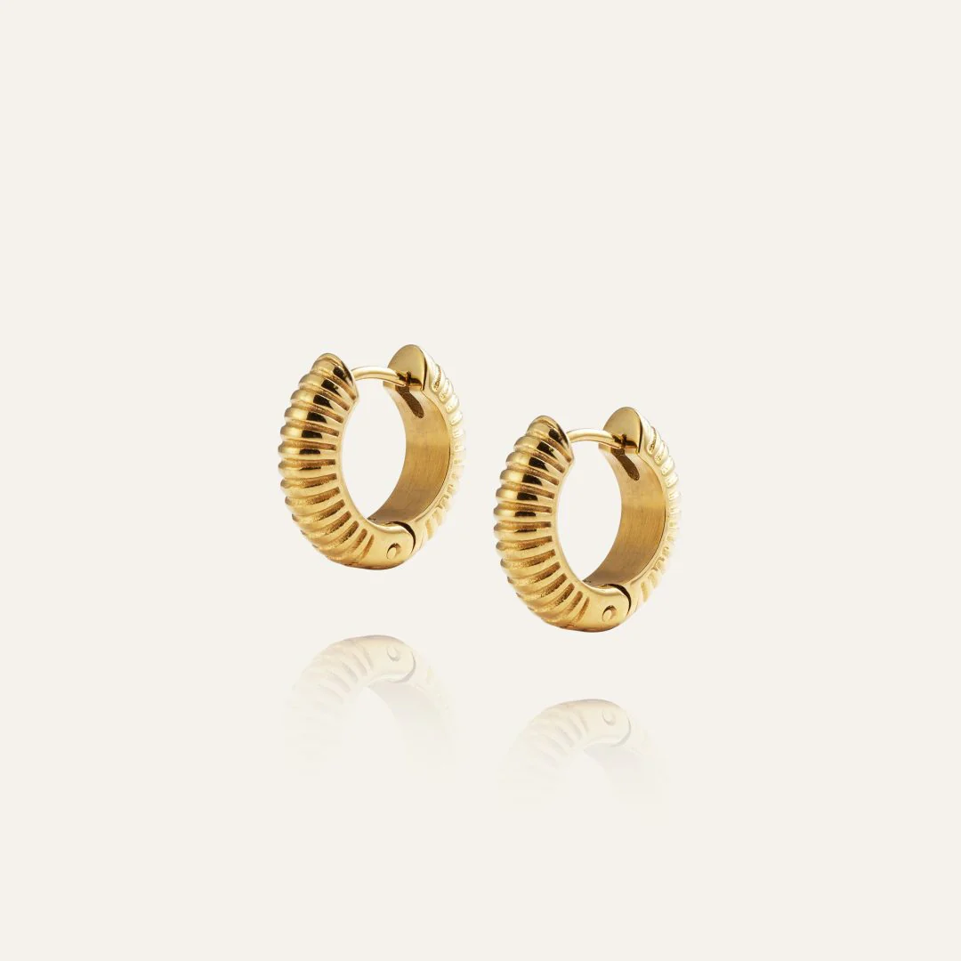 Mockberg Waterproof Ribbed Hoops Gold Medium - Bild 2