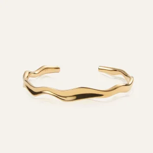 Mockberg Wavy bolded cuff armband Guld