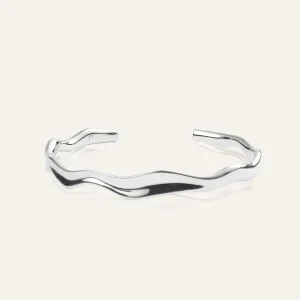 Mockberg Wavy bolded cuff Armband Silver