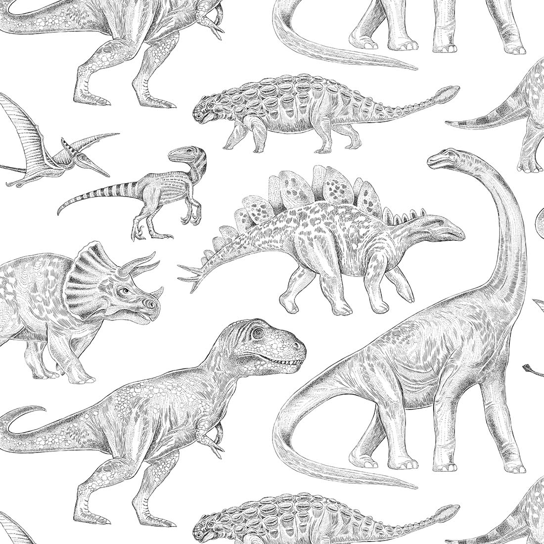 Dino tapet non-woven, vit - Bild 3